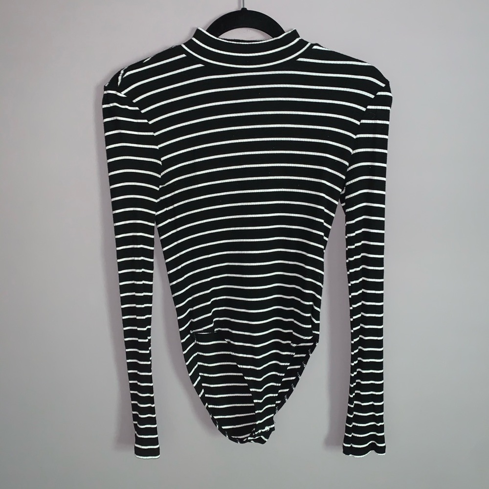 Forever21 Striped Turtleneck Bodysuit